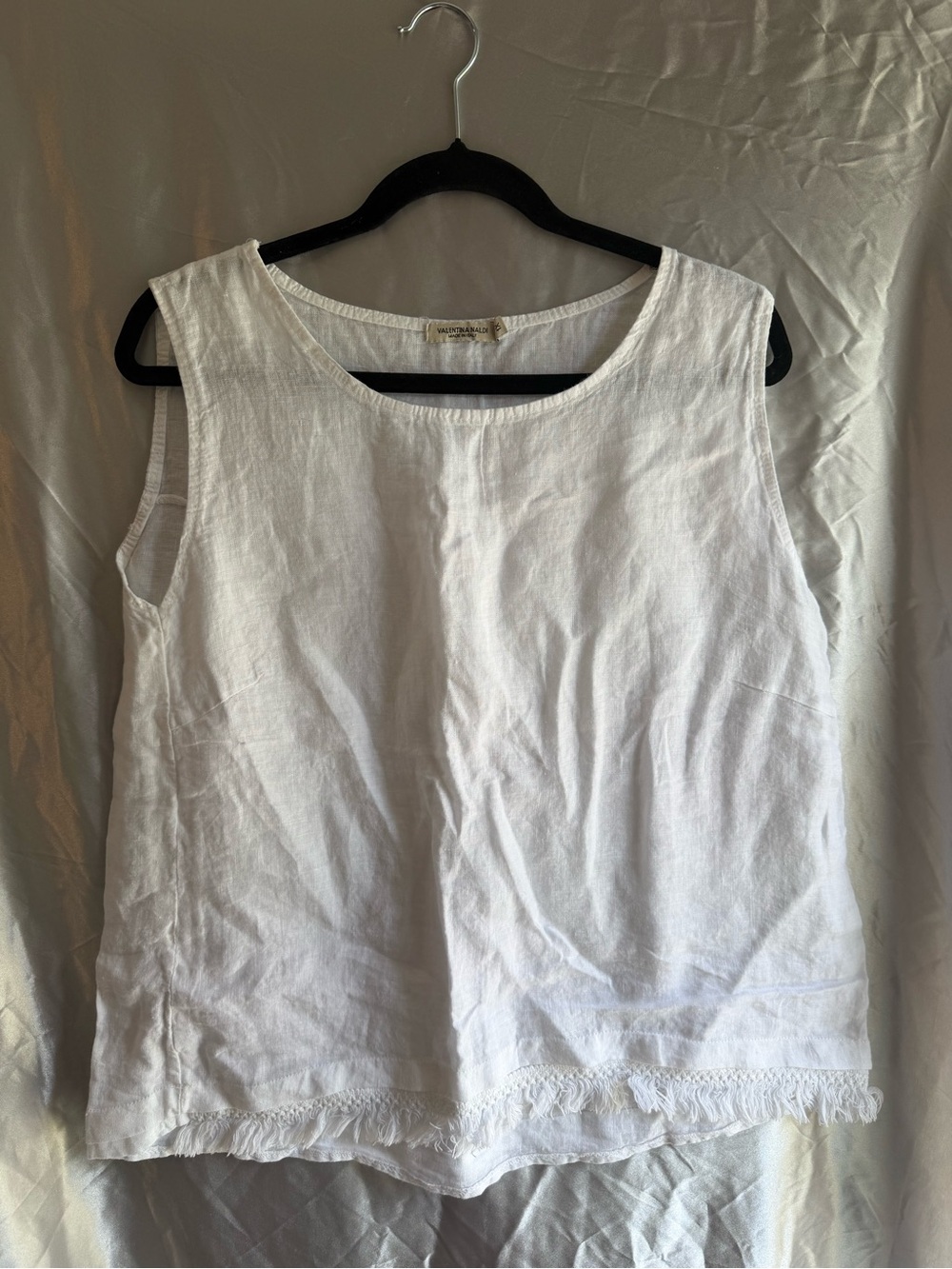 Valentina Naldi Womens White Linen Blouse Plus Size 1XL
